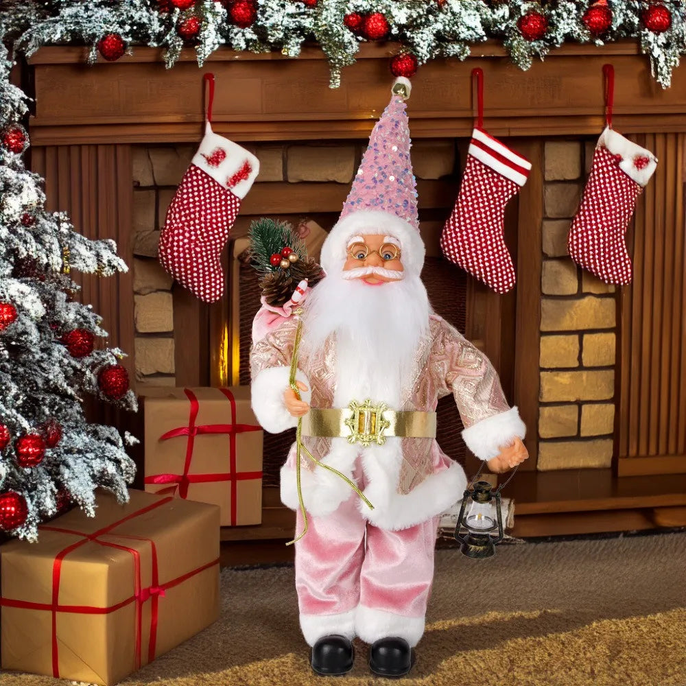 Decoração Natal Papai Noel Papai Noel de 34CM*20CM em pé estátua Papai Noel coleção