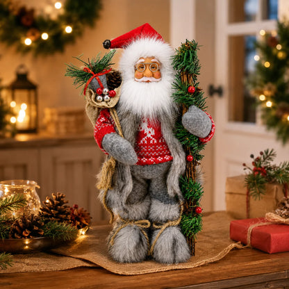 Boneco de Papai 30cm*11.81 Pol. Estatueta de Natal do Papai Noel Decoração Boneca