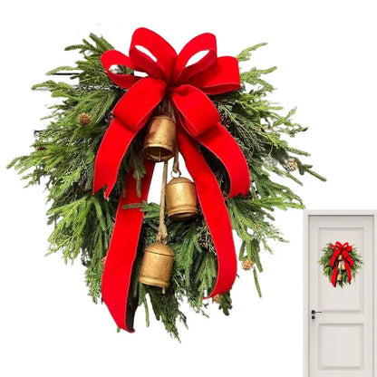 Guirlanda de Natal artificial verde de 19 polegadas com sino