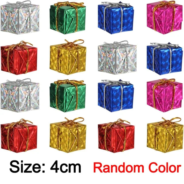 Caixas de Presente Pequenas Decoração de Árvore de Natal Cores Aleatórias 12/240 peças