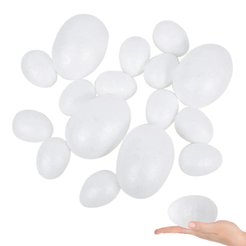 Ovos de isopor em forma de ovo, 20 peças, bolas de espuma de 7cm, ovos de isopor 9cm
