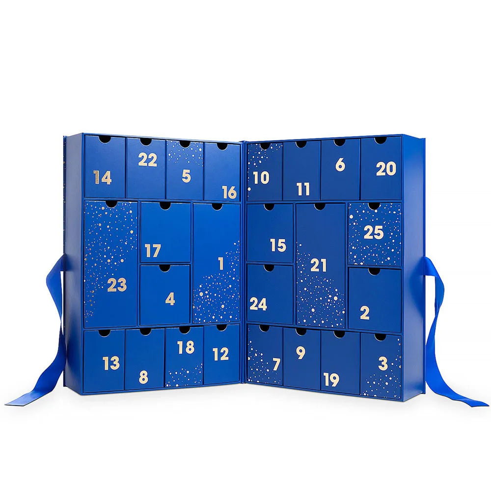 Caixas Calendário Advento Natalino 3d (Azul) Calendário do Advento para decorar tríptico