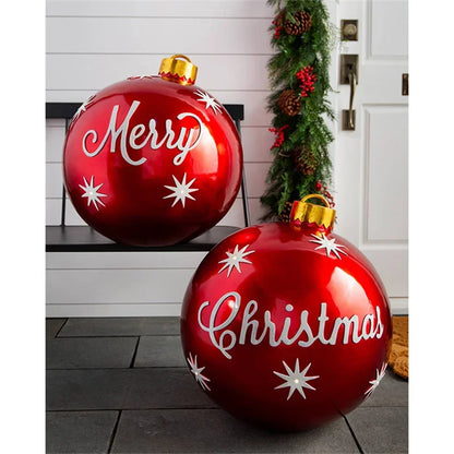 Bola de Natal inflável Genérica de PVC para Áreas Externas, Enfeite Árvore Natal 60cm