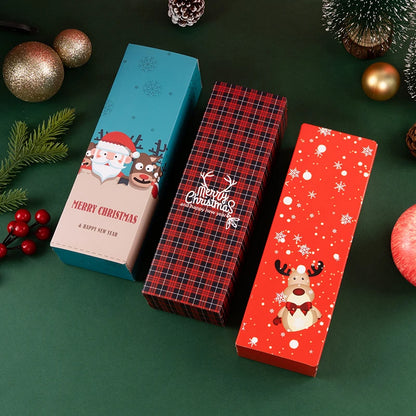Caixa para Presentes e Doces Feliz Natal, de Papel Duplex e Tampa Visor Acetato