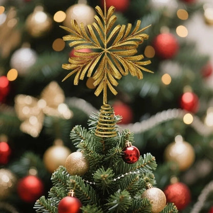 Enfeite de topo de árvore de Natal com estrelas douradas Topo de árvore dourada de Natal