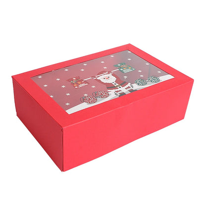 Caixa Pacote 1 Caixas de Biscoito de Natal Janela, Caixas de Presente de Papel Vermelho