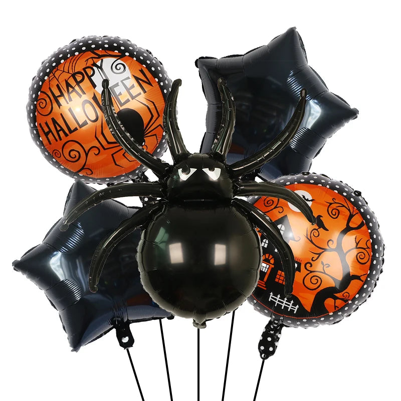 Decoração de balões de Halloween | Decoração de balão de aranha de abóbora Halloween