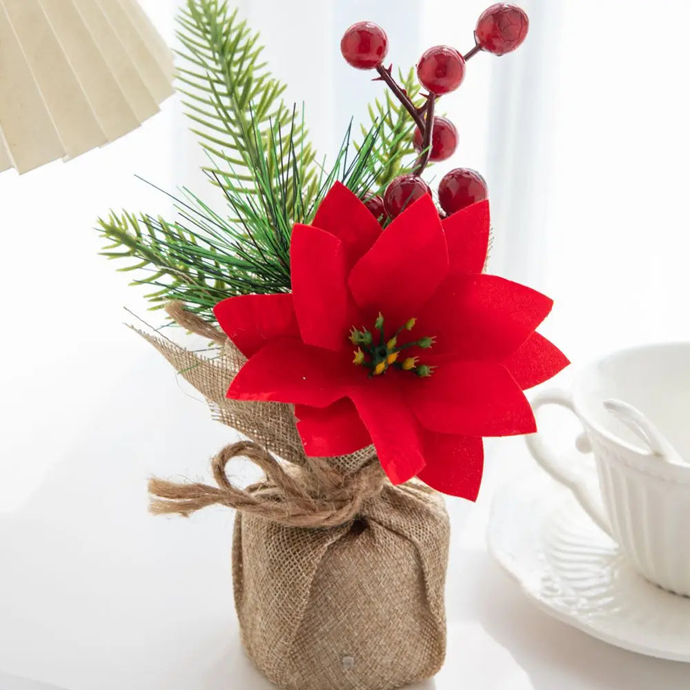Vasos Árvores de Natal 1/3 Peças 23cm de Altura Pequenos Vasos de Árvores de Natal