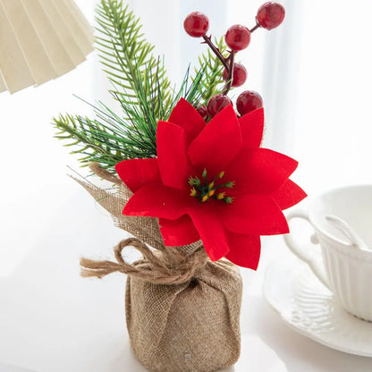 Vasos Árvores de Natal 1/3 Peças 23cm de Altura Pequenos Vasos de Árvores de Natal