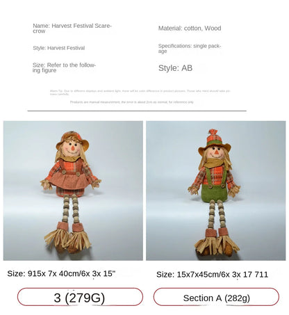 Espantalho Pernas conjunto de 1 espantalhos sentados com pernas longas, verde, ferrugem