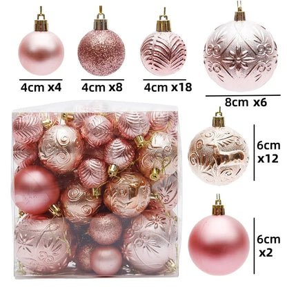 Bolas de natal Enfeites de Natal colorido inquebráveis, 50 peças, plástico, pendurar, Natal