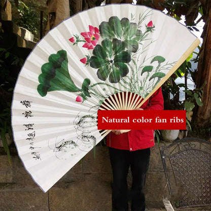 Leque Diferente De Madeira 120x220cm Bambu Branco leque de papel branco de bambu