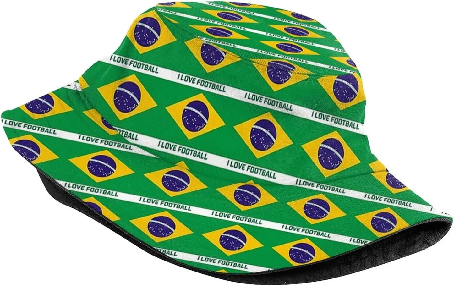 Chapéu Bucket Unissex com Estampa da Bandeira do Brasil, Estilo Pescador, Ideal Verão