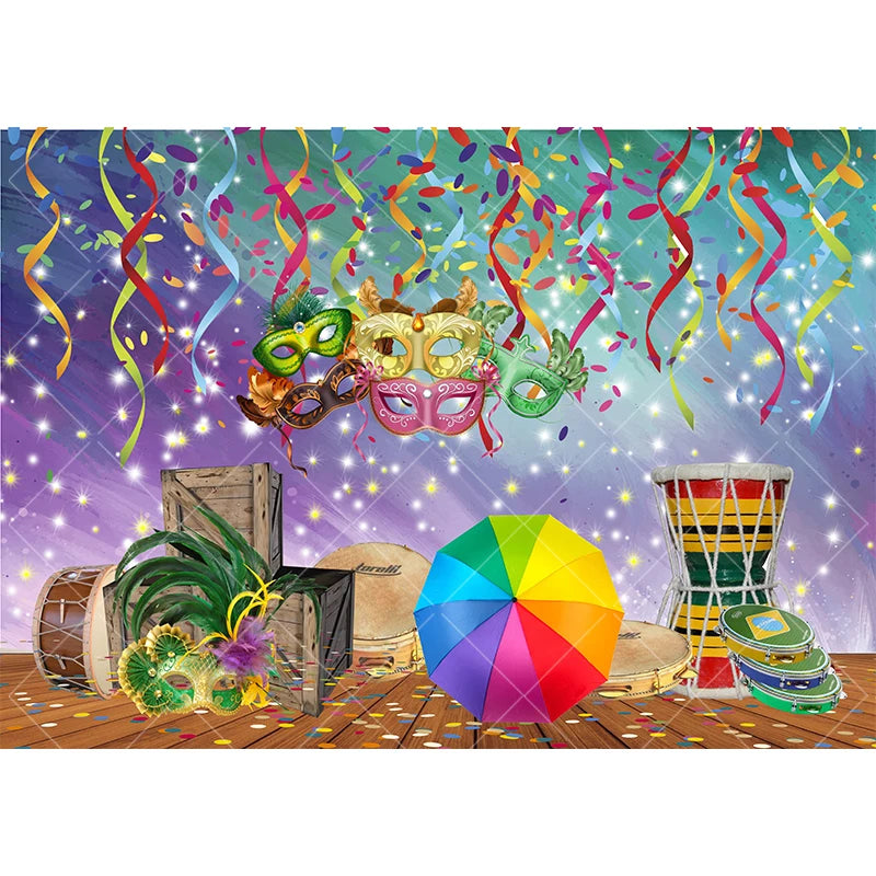 Carnaval, cenário fotográfico, roxo, verde, dourado, máscara, baile, dança, fundo máscaras