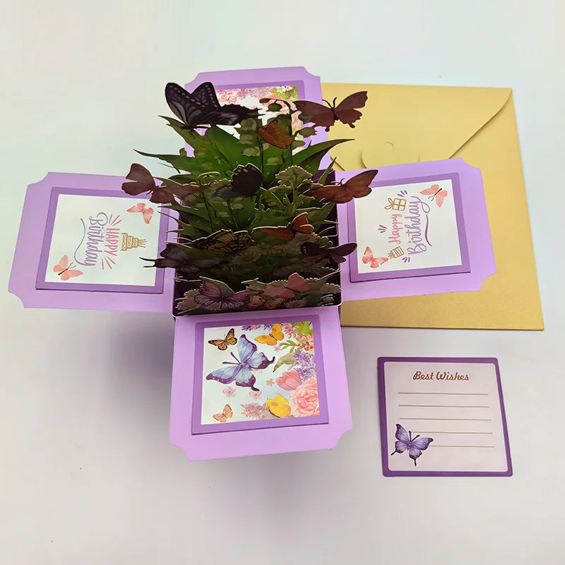 Cartão pop-up floral 3D "Dia das Mães" com envelope – Para aniversários, agradecimento