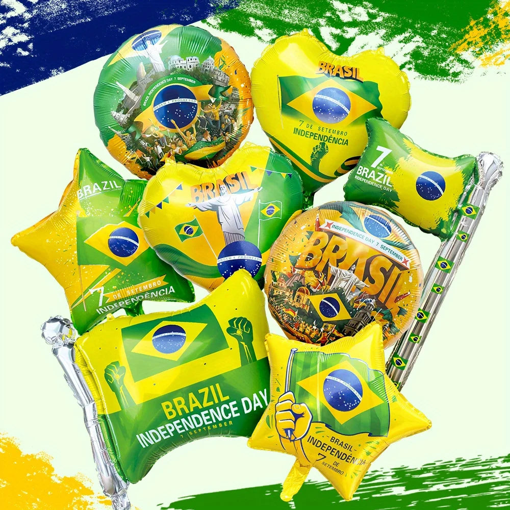 Balões de Copa do Mundo 8 peças Balões Amarelo Verde Brasil Para Festa Copa do Mundo