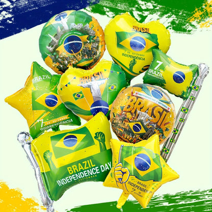 Balões de Copa do Mundo 8 peças Balões Amarelo Verde Brasil Para Festa Copa do Mundo
