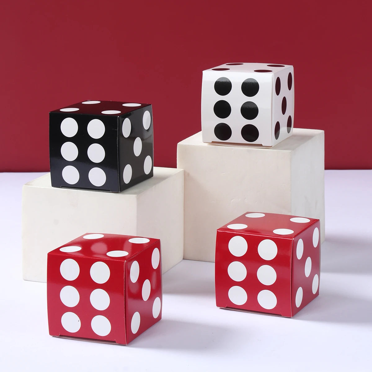 Caixas de presente com 12 peças de dados de 8 x 8 x 8 polegadas, decorações para festas