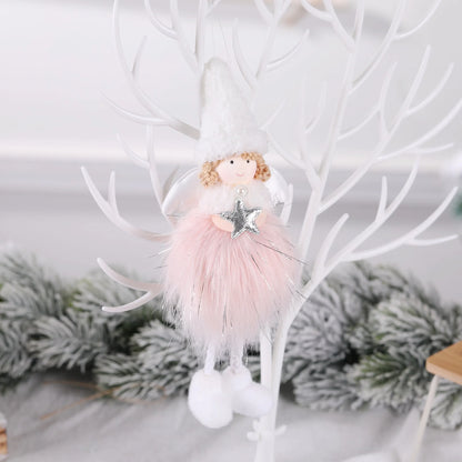 Pingente Anjo Natal Decoração de menina anjo de natal | Pingente de boneca anjo pelúcia