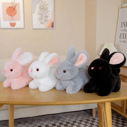 Coelho de 15/20 cm, adorável posição de deitada travesseiro fofo de abraço e confortável