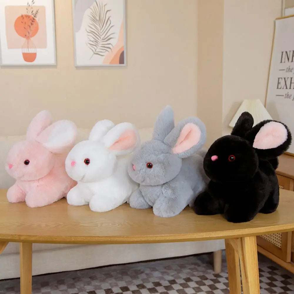 Coelho de 15/20 cm, adorável posição de deitada travesseiro fofo de abraço e confortável