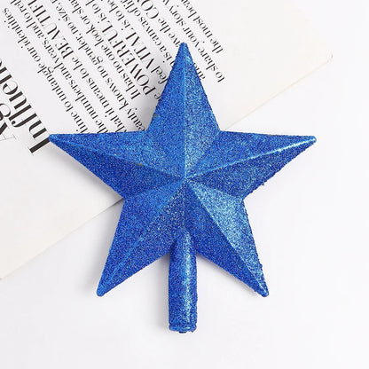Estrela de Natal com Glitter Topo de árvore de estrela com glitter, 15cm, decoração Natal