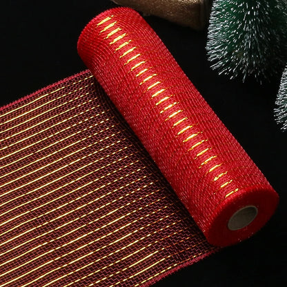 Fita de Malha de Natal Rolo de Tule com Glitter para Árvore e Guirlanda