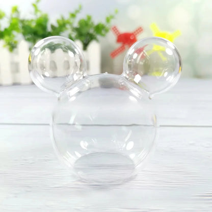 Caixa de Doces 24 peças de plástico Mickey Head Mouse caixa doces caixa  (24 peças rosa)