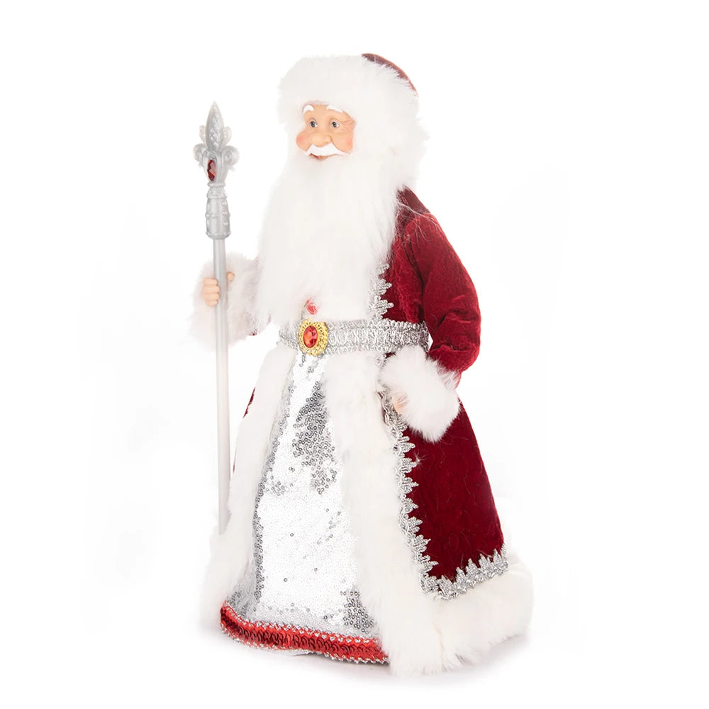 Papai Noel Grande Muñeco Cajado Azul Claro Figura do Papai Noel Ded Moroz Natalino