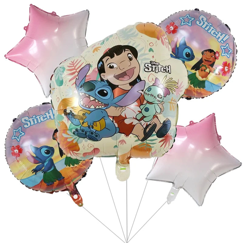 Balões de aniversário rosa e azul da Lilo e Stitch itens lilo & stitch personalizados