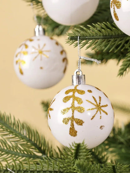 Bolas de Árvore de Natal em Ouro Verde Vermelho e Verde, Decoração Bola Brilho à Prova