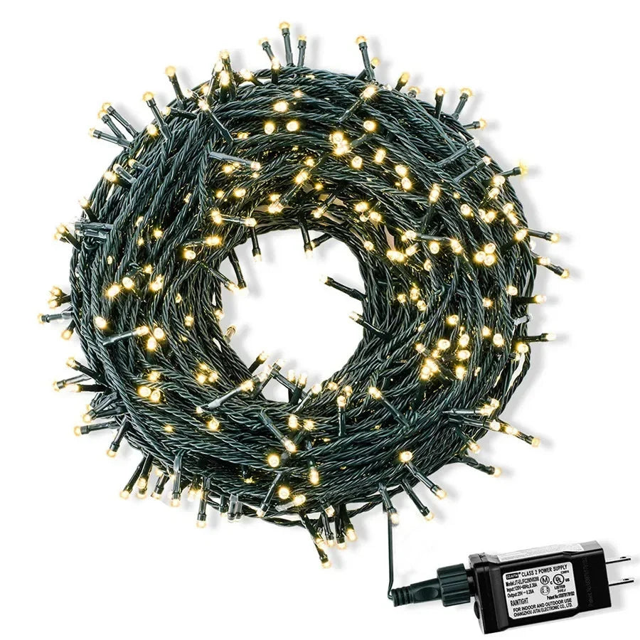 Luzes de Natal, Luzes de Natal de Baixa Voltagem de 98,4 pés, 100M LEDs - com Adaptador