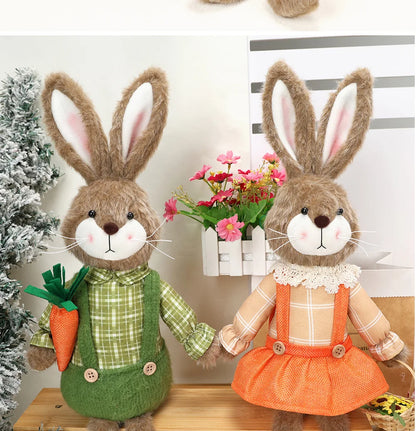 Coelho Páscoa Rústico Conjunto de 2 decoração páscoa estátuas coelho 59cm decoração