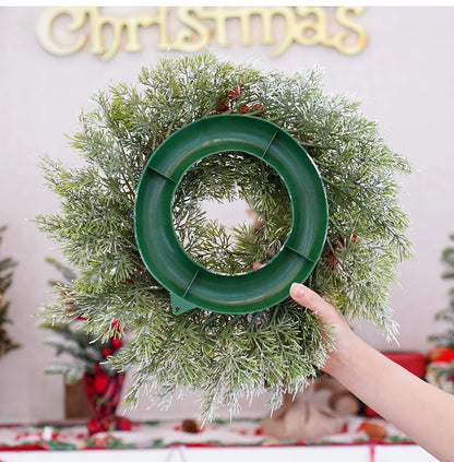Guirlanda de Natal artificial corona decoração de guirlanda de Natal de plástico decorada