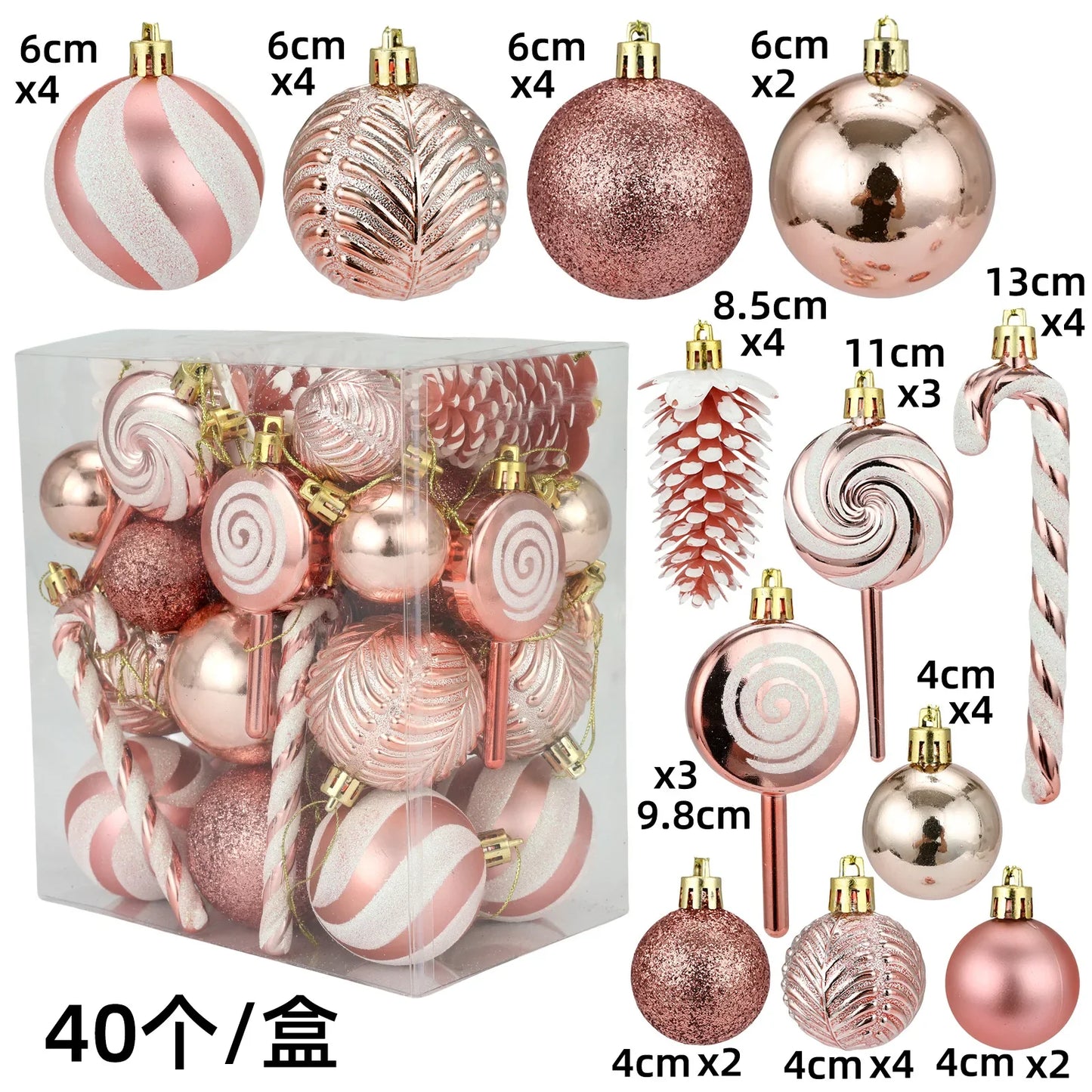 Bolas de natal Enfeites de Natal colorido inquebráveis, 50 peças, plástico, pendurar, Natal