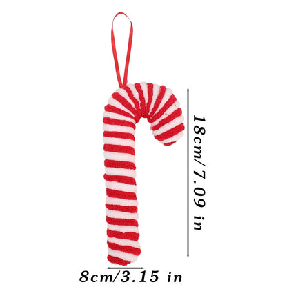 Enfeites de Natal em Forma de Bastão de Açúcar Vermelho 10 peças Sortidas 18cm Grande