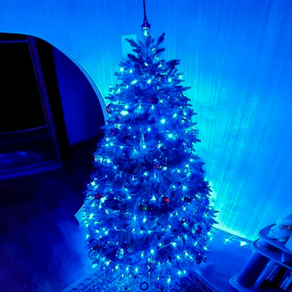 Pisca Cordão Varal Natal (Azul) e Pisca Cordão de Luz Fio Luzes Led Azul 10 Metros 220v