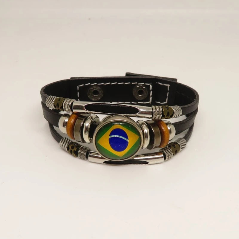 Pulseira de bandeira nacional elemento bandeira do Brasil jogo de futebol equipe torcendo