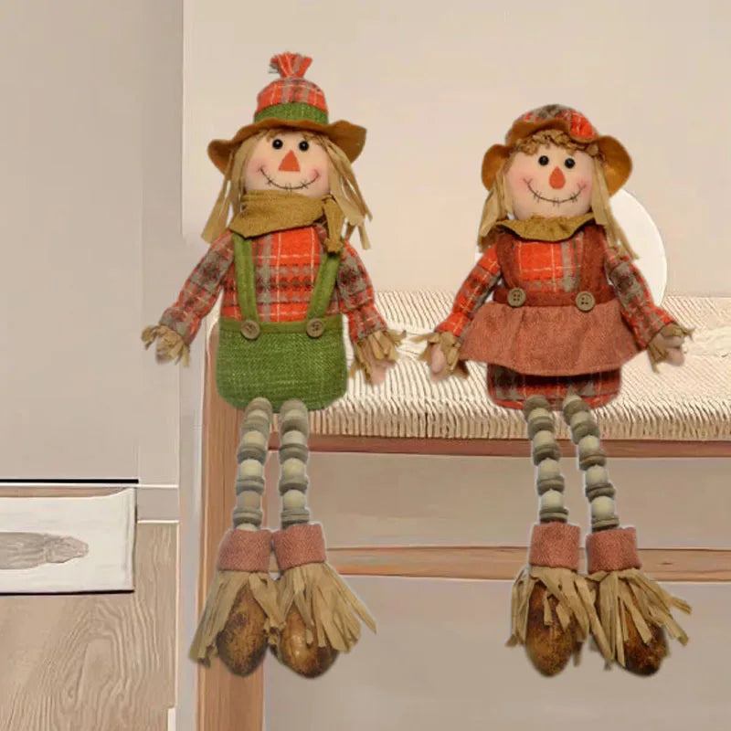 Espantalho Pernas conjunto de 1 espantalhos sentados com pernas longas, verde, ferrugem