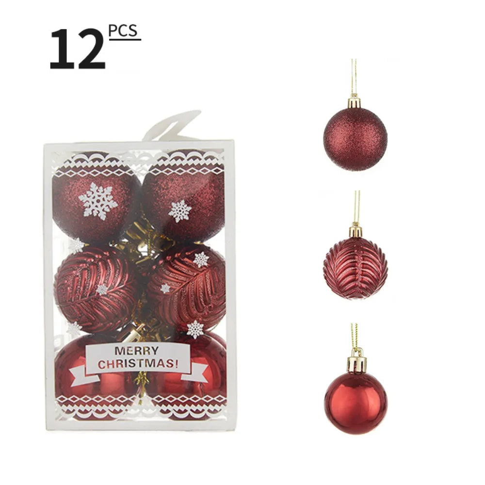 Bola de Natal 12 Peças/Caixa Decorações Especiais de Natal Formato Anormal Pingente