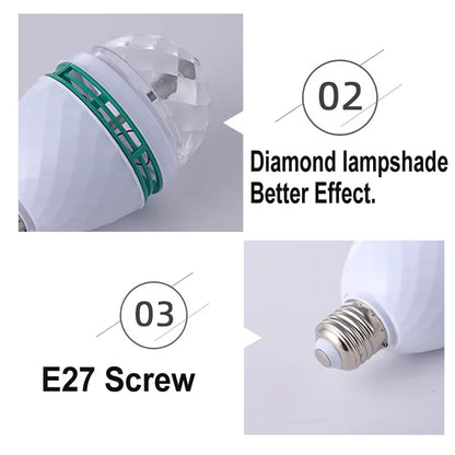 Lâmpada LED Colorida Natal Globo Giratório com Luzes para Festas RGB 3W-6W Bivolt E27