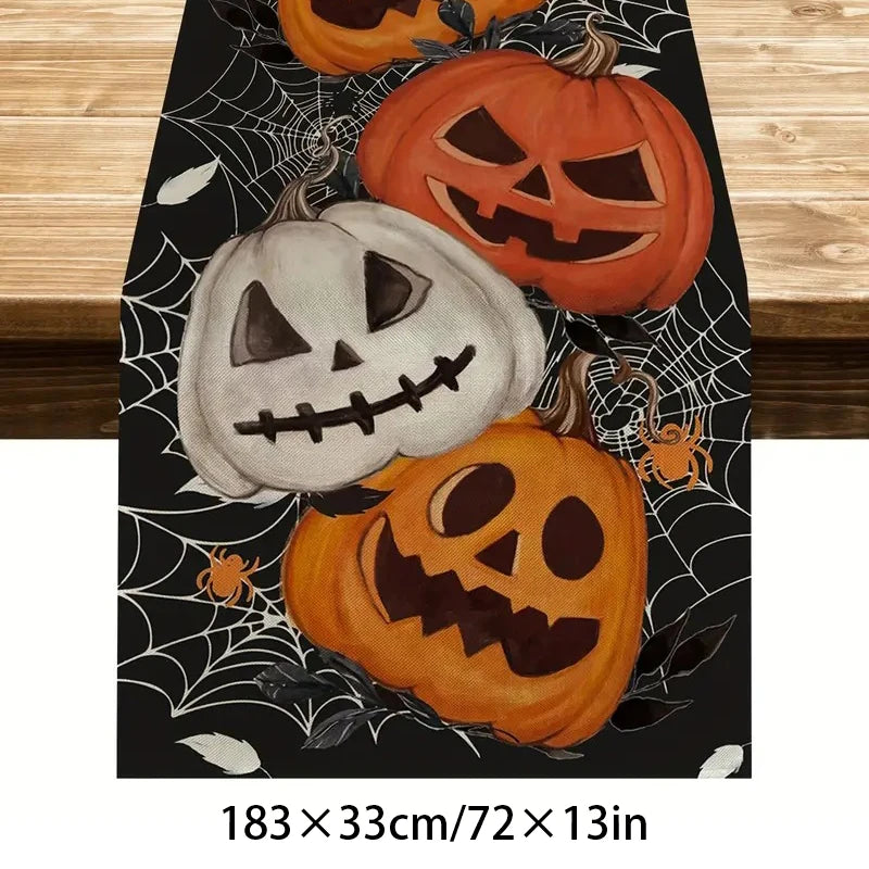 Montar Kit Decoração Festa Halloween: Painel Mesa + 4 Balões Metalizados +5 Bexigas