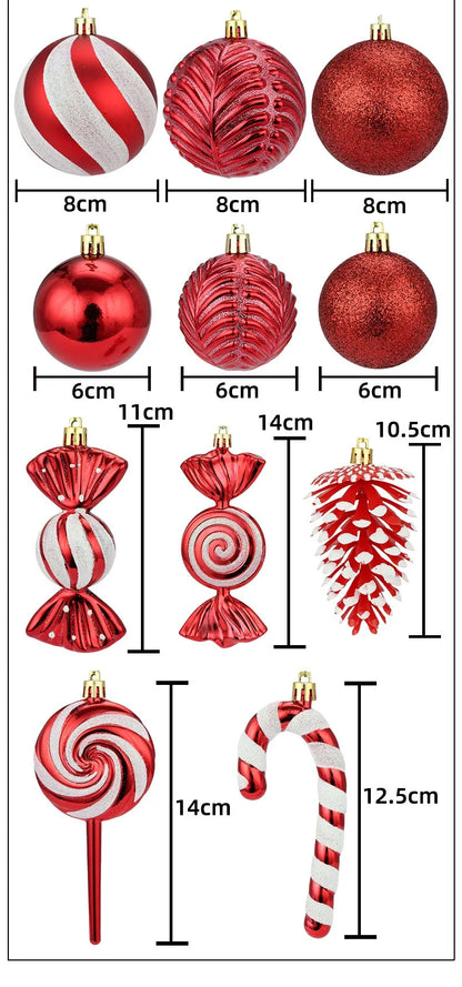 Bola de natal 36 peças enfeites de bola de Natal em formato especial, decoração de festa