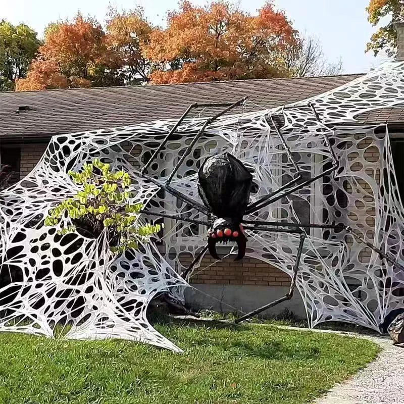 Decorações de teia de aranha para o dia das bruxas ao ar livre – Decoração de teia aranha
