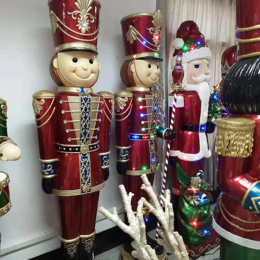 Bonecos do Quebra-Nozes – Estátua Iluminada de Soldado Quebra-Nozes de Natal LED