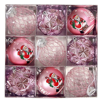 Bola de Natal 9 Peças Enfeites de Natal 3" Enfeites de Bola Natal Inquebrável Transparente