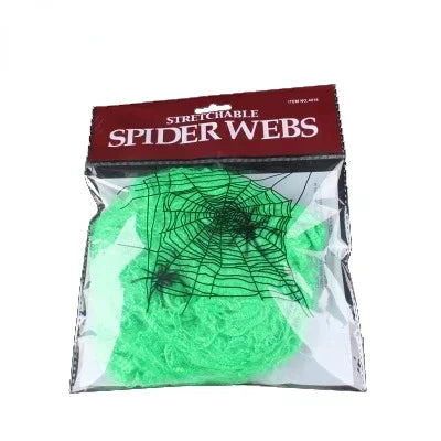 Teia de Aranha Esticável com 2 Aranhas Decorativas para Halloween