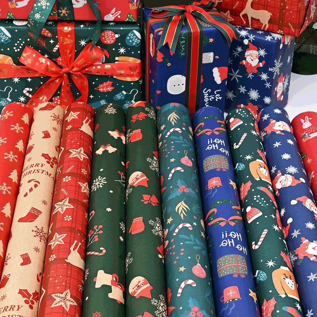 Papel kraft Natal Papel de Presente de Natal do Papai Noel, Embalagem de Presentes Kraft