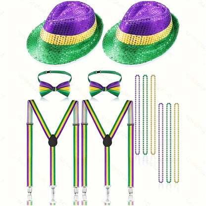 Conjunto de acessórios de fantasia de carnaval com 8 peças multi, Multi e Padrão