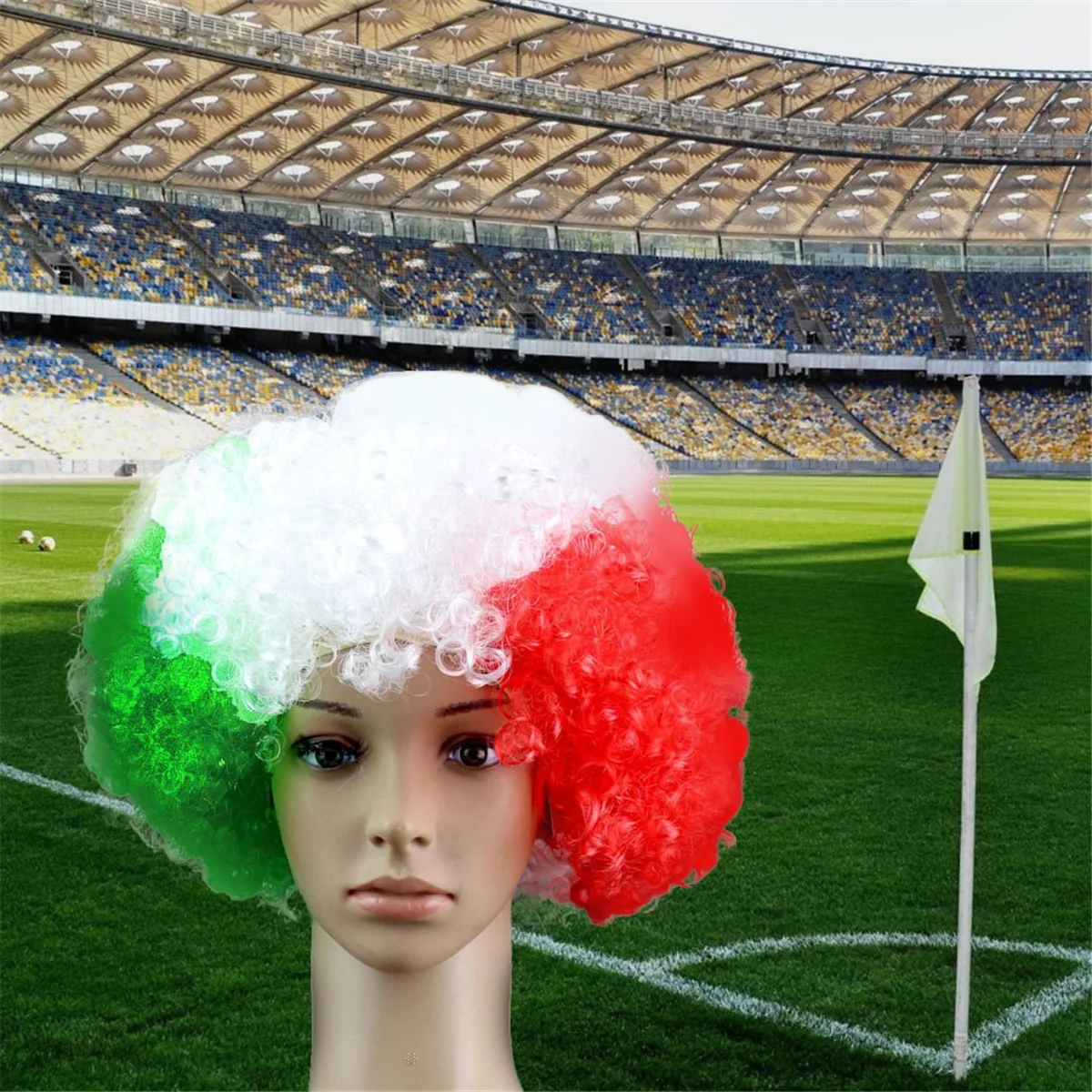 Peruca Copa do Mundo para torcedores de futebol, inspirada na Copa do Mundo, Peruca